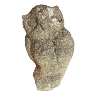 Large Owl Garden Ornament in Reconstituted Stone, 1950s For Sale