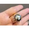 Bochic "Orient" Tahiti Pearl & Multi Color Sapphire Ring Set 18K Gold & Silver For Sale - Image 16 of 18
