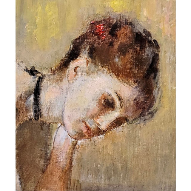 White Paul Clemens- Ballerina Stretching - Oil Painting For Sale - Image 8 of 12