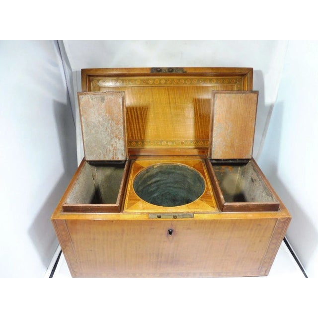 Early 19th Century Antique Marquetry Inlaid English Tea Caddy For Sale - Image 4 of 5