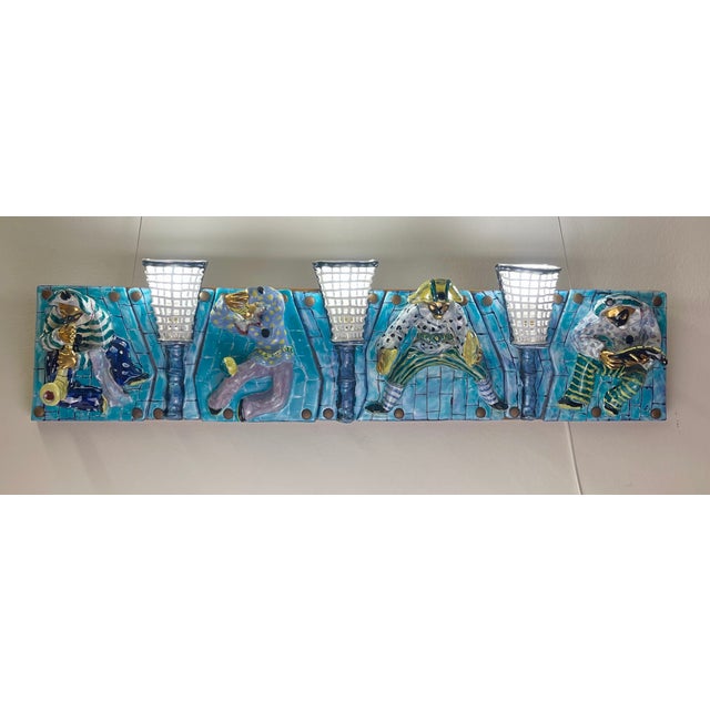 Panel with 7 Tiles and Lights in Ceramic from San Polo, Italy, 1950s For Sale - Image 8 of 17