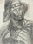 Marcel Mouly Figure in the hat Original charcoal drawing Signed with the artist's dry stamp Authenticated by the Mouly...