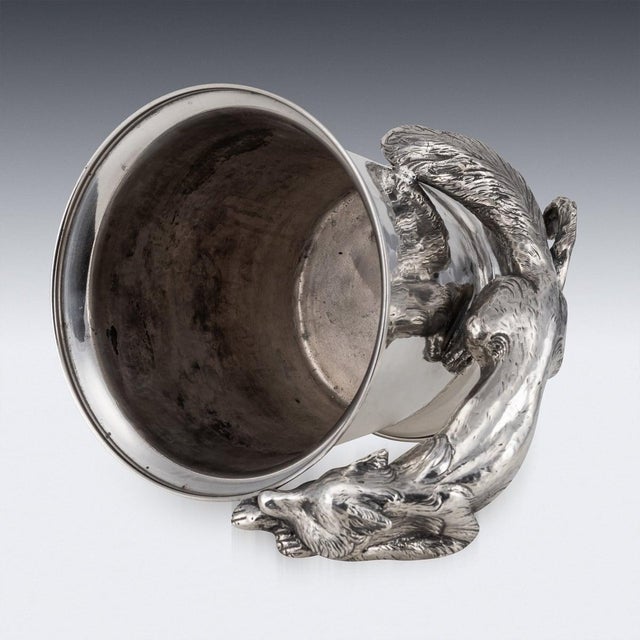 20th Century Italian Silver Plated Fox Wine Cooler by Franco Lapini, 1960s For Sale - Image 10 of 16