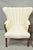 Art Deco Vintage French Art Deco Style Channel Wingback Mahogany Lounge Arm Chairs - Pair For Sale - Image 3 of 16