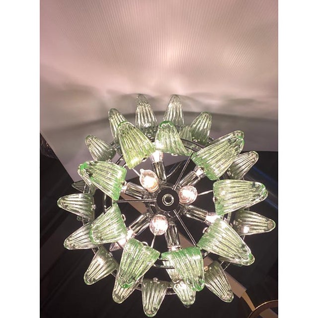 Green Palmette Murano Glass Belt Chandelier by Simoeng For Sale - Image 4 of 6
