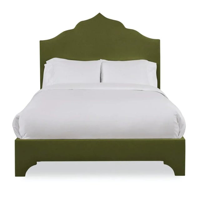 Casa Cosima Clementine King Bedframe, Olive Velvet For Sale - Image 4 of 4