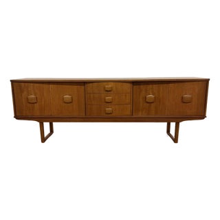 Stonehill Furniture Sled Leg Long Teak Sideboard For Sale