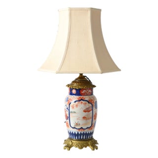Antique Ormolu Imari Porcelain Table Lamp For Sale