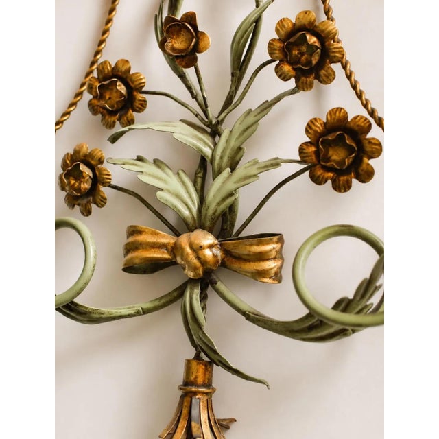 Vintage Italian Florentine Wall Candleholder, 1960s For Sale - Image 3 of 8