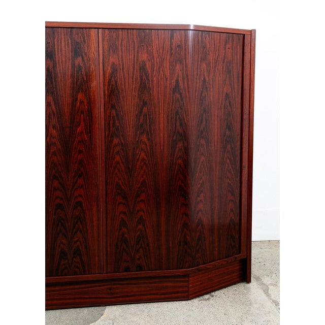 1960s Mid Century Danish Modern Credenza Sideboard Rosewood Tambour Door Drawers For Sale - Image 10 of 12