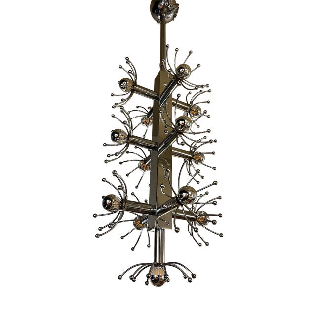 Space Age Chandelier attributed to Gaetano Sciolari for Sciolari, 1970s For Sale