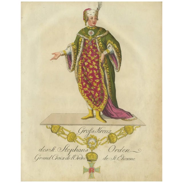 Schwan, Grand Cross of the St. Stephen's Order, Engraving, 1791 For Sale