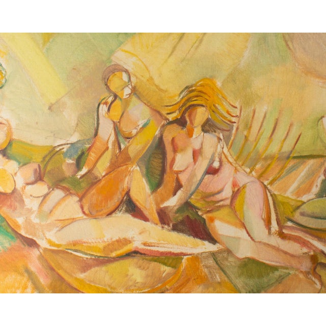 “Tent Meeting” Signed Oil on Canvas Painting by Robert C. Brisley For Sale - Image 4 of 8