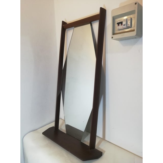 Vintage Wooden Mirror with Shelf, Italy, 1950s For Sale - Image 9 of 9