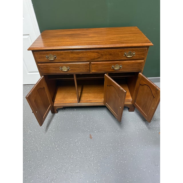 1970s Henkel Harris Solid Wild Black Cherry Chippendale Sideboard/Buffet For Sale In Baton Rouge - Image 6 of 12