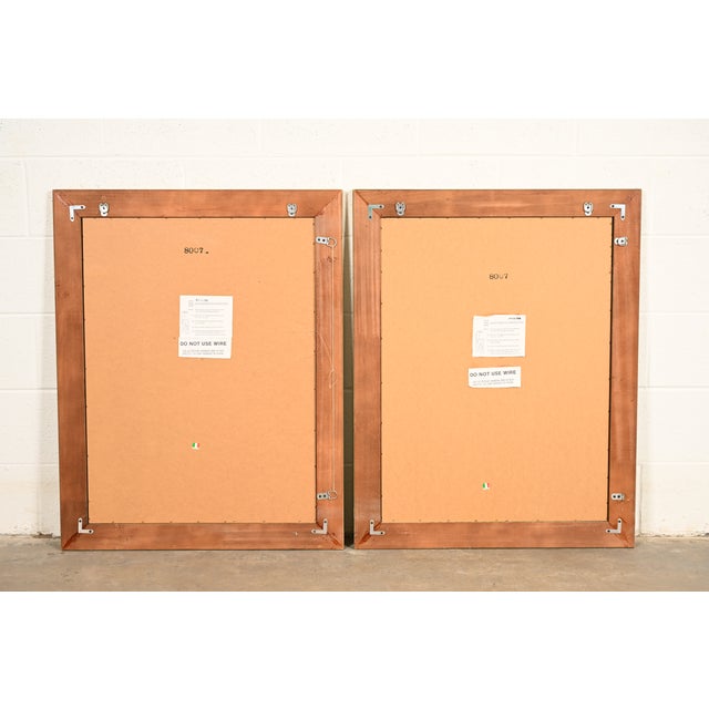 John Widdicomb Style Italian Regency Louis XVI Carved Painted and Gold Gilt Wall Mirrors, Pair For Sale - Image 11 of 13