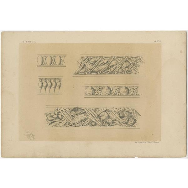 Claesen, Various Ornaments, 1866, Prints, Set of 5 For Sale - Image 6 of 7