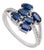1.48ct Blue Sapphire & Diamond Cluster Ring in 14k White Gold Size 5.5 For Sale
