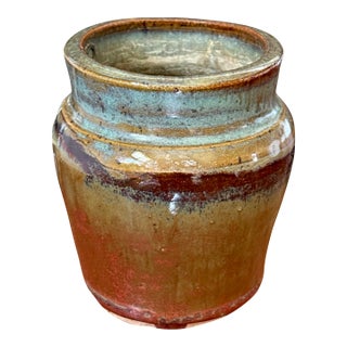 Glazed Pottery Planter Pot or Pencil Cup For Sale