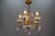 Italian Florentine Gilt Metal and White Opalescent Glass Five-Light Chandelier, 1970s For Sale - Image 18 of 18