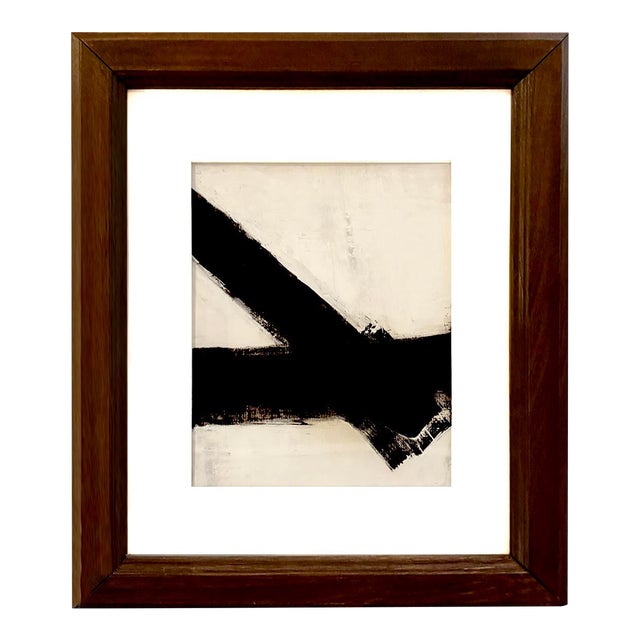 Original Contemporary Abstract Black and White Framed Painting For Sale