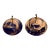 Vintage Cobalt Blue Bullicante Art Glass Sphere Oil Lamps – A Pair For Sale