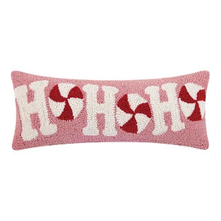 Candy Cane Ho Ho Ho Hook Pillow 8" x 20" For Sale