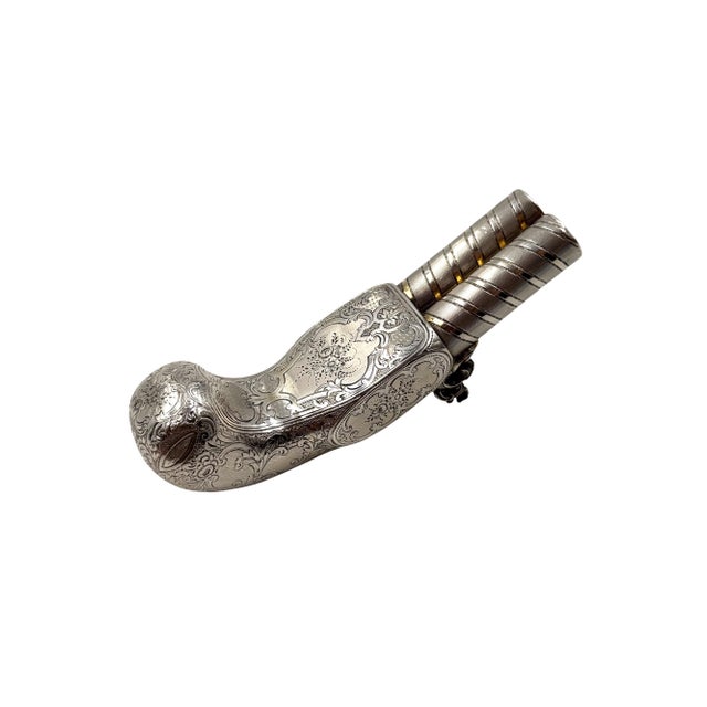 Gun-Shaped Silver Vermeil Snuff Cigarette Box, France, Early 20th Century For Sale - Image 15 of 17