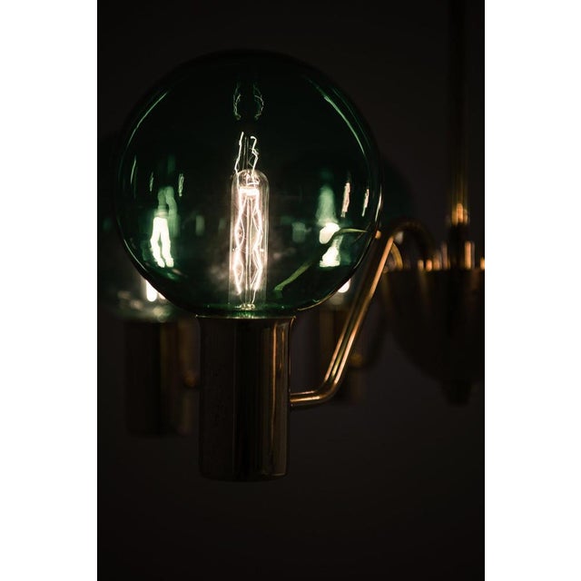 Metal Ceiling Lamp with Hand-Blown Green Glass Globe from Hans-Agne Jakobsson, 1960s For Sale - Image 7 of 11