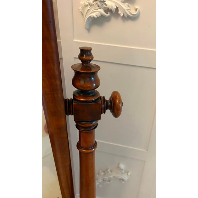 Antique Victorian Mahogany Freestanding Cheval Dressing Mirror, 1860 For Sale - Image 10 of 12