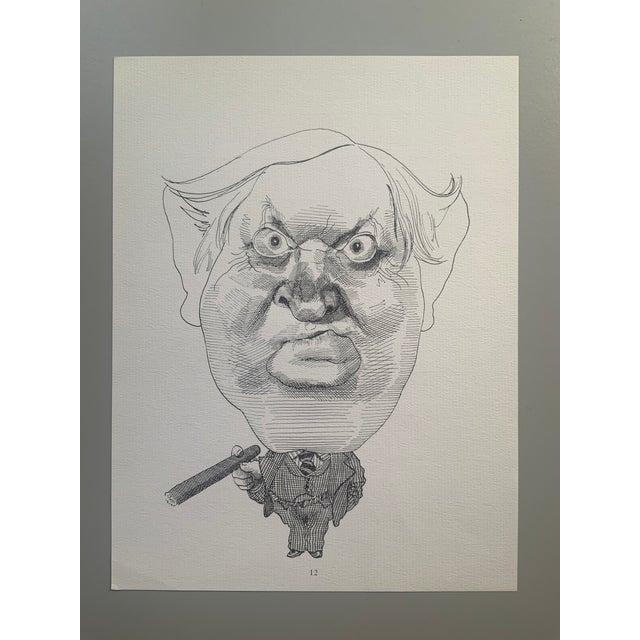 1977 Print Portfolio of Caricatures of Writers & Musicians by David Levine - Set of 14 For Sale - Image 17 of 18