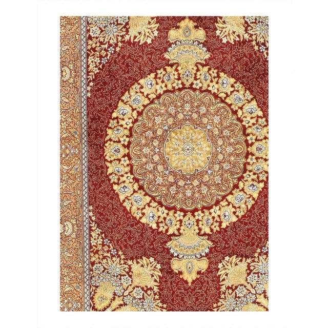 Viscose on a cotton foundation with a medallion This rug has a dense, soft pile, and excellent quality, to ensure that you...
