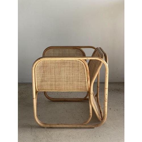 Rattan Armchair with U-Shaped Armrest For Sale - Image 6 of 18