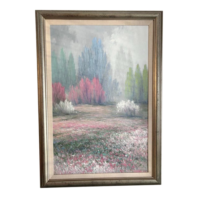 Late 20th Century Landscape DI Rosario Oil Painting For Sale