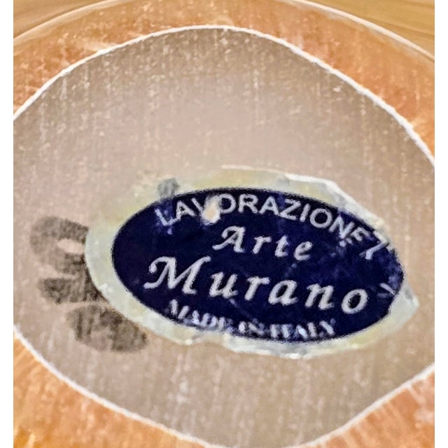 Vintage Italian Murano Amber & Clear Starburst Glass Centerpiece Bowl For Sale - Image 9 of 9