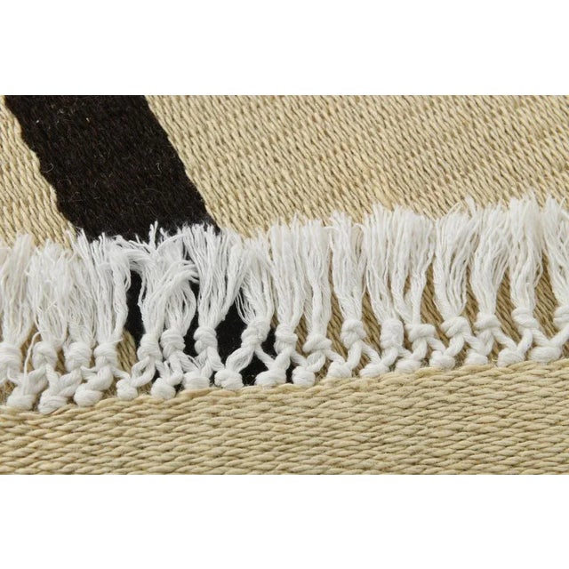 Beige Striped Hemp Runner Rug For Sale - Image 11 of 14