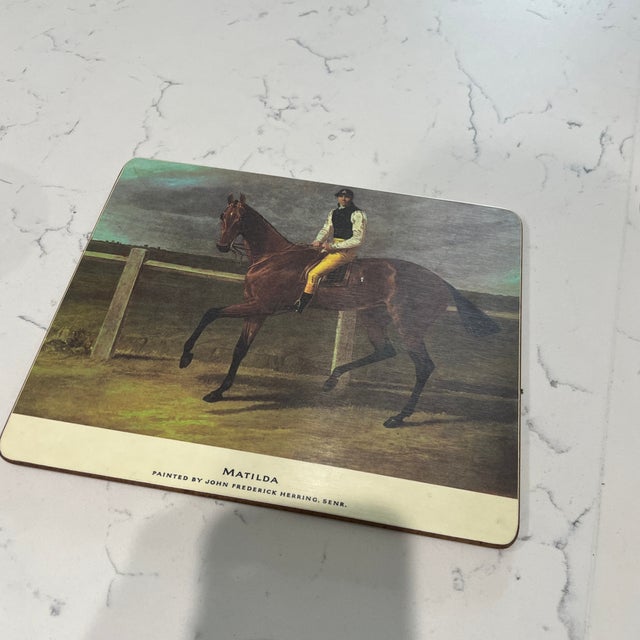 Vintage Lady Clare Racehorse Placemats / Coasters Set of 6 Beautiful set of traditional English placemats featuring...