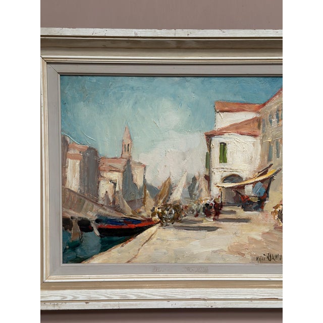 Knut Norman, Venice, 1950s, Oil on Panel, Framed For Sale - Image 8 of 18