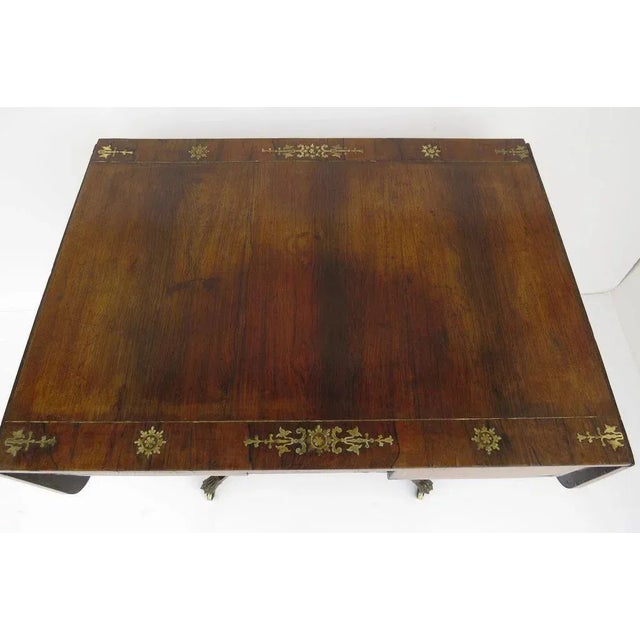 Wood English Regency Rosewood Brass Inlaid Sofa Table For Sale - Image 7 of 10