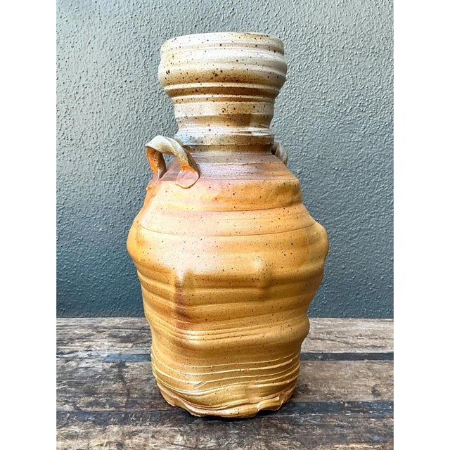 Vintage Handcrafted Studio Pottery Vase For Sale In West Palm - Image 6 of 12