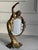 Art Nouveau Vintage Patinated Bronze Art Nouveau Standing Lady Vanity Mirror 14” X 6.5” For Sale - Image 3 of 10