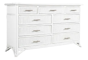 Aruba Nine-Drawer Dresser - White