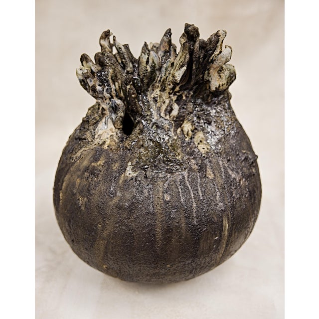 Carbon Moon Vessel In Dark Scuplted Iron glazes a one-of-a-kind ceramic masterpiece from The Shine Studios, handcrafted in...