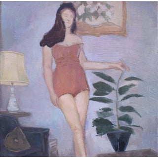 Woman Painting on Canvas by Michelle Farro For Sale