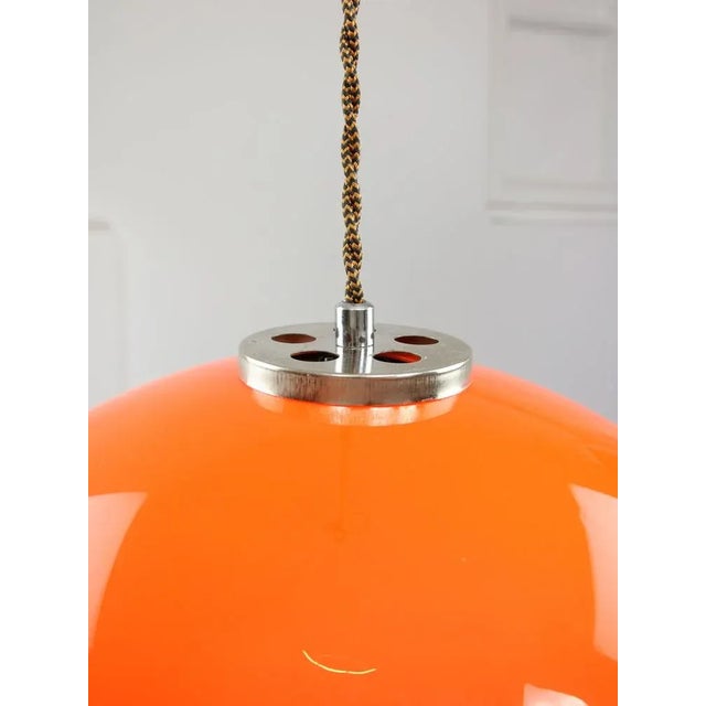 Italian Space Age Pendant in Chrome and Acrylic Glass, 1970s For Sale - Image 9 of 18