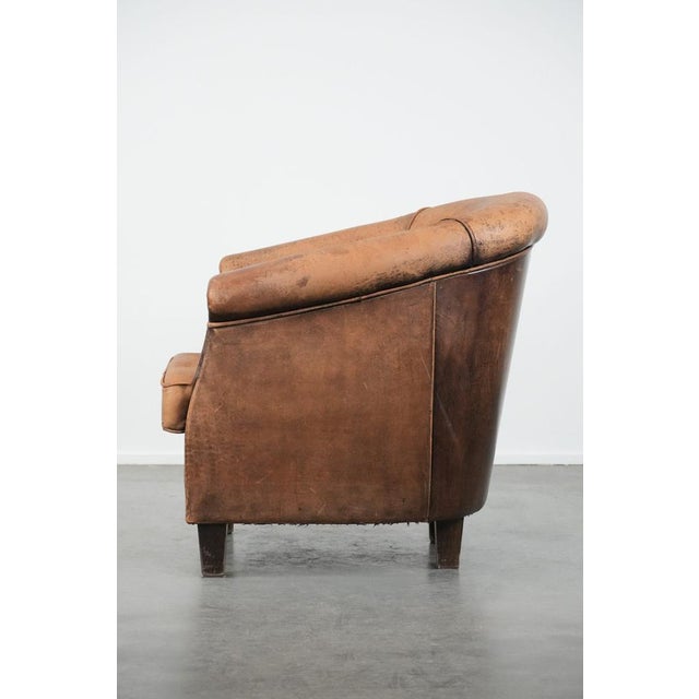 1990s Vintage Club Chair in Sheepskin Leather For Sale - Image 5 of 13