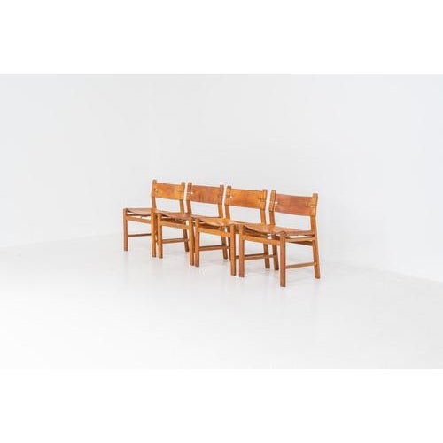 Oak & Leather Dining Chairs, Denmark, 1960s, Set of 4 For Sale - Image 17 of 17