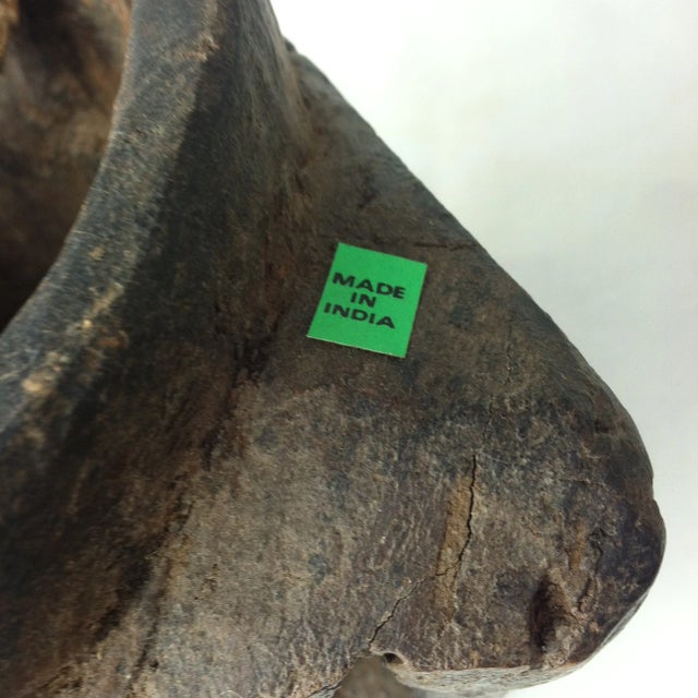 Vintage Indian Carved Wooden Raita Pot For Sale - Image 11 of 12