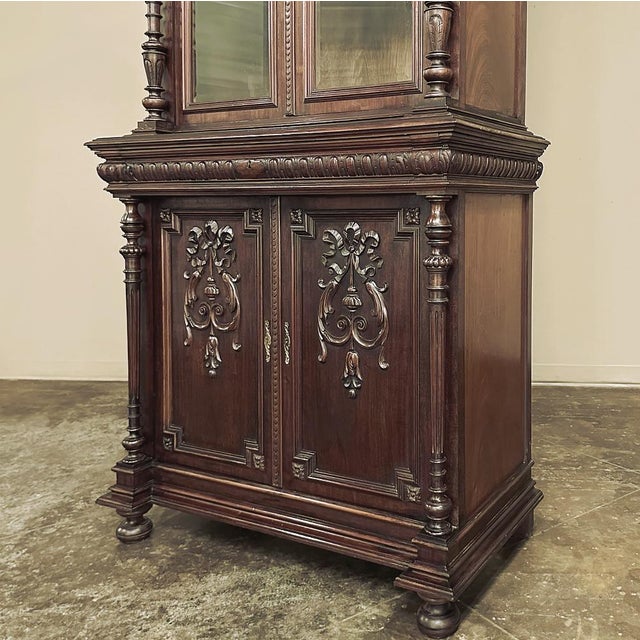 19th Century French Napoleon III Period Neoclassical Mahogany Bookcase ~ Bibliotheque For Sale - Image 16 of 18