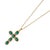 Early 21st Century Passion Diamond & Green Jade Stone Cross Pendant Necklace For Sale - Image 5 of 7